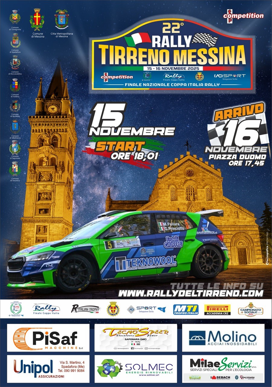 Il Rally Tirreno Messina apre le iscrizioni