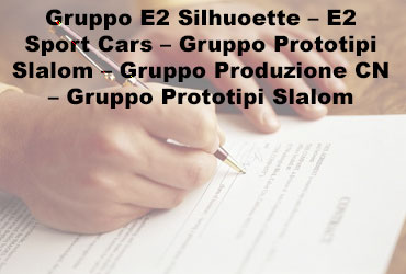 DICHIARAZIONE CONFORMITA' DISPOSITIVI DI SICUREZZA VETTURA Gruppo B - E2 Silhuoette – E2 Sport Cars – Gruppo Prototipi Slalom – Gruppo Produzione CN – Gruppo Prototipi Slalom