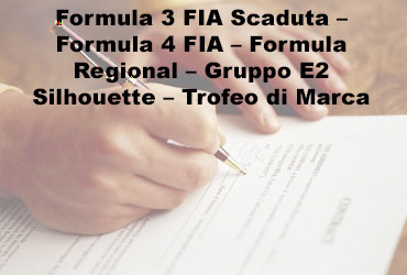 DICHIARAZIONE CONFORMITA' DISPOSITIVI DI SICUREZZA VETTURA Gruppo C - Formula 3 FIA Scaduta – Formula 4 FIA – Formula Regional – Gruppo E2 Silhouette – Trofeo di Marca